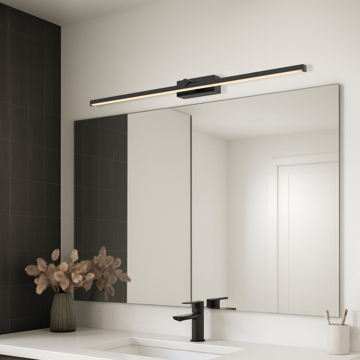 FOLEY Bathroom Vanity Light W800mm Black 3CCT - FOLEY WB80-BK3C