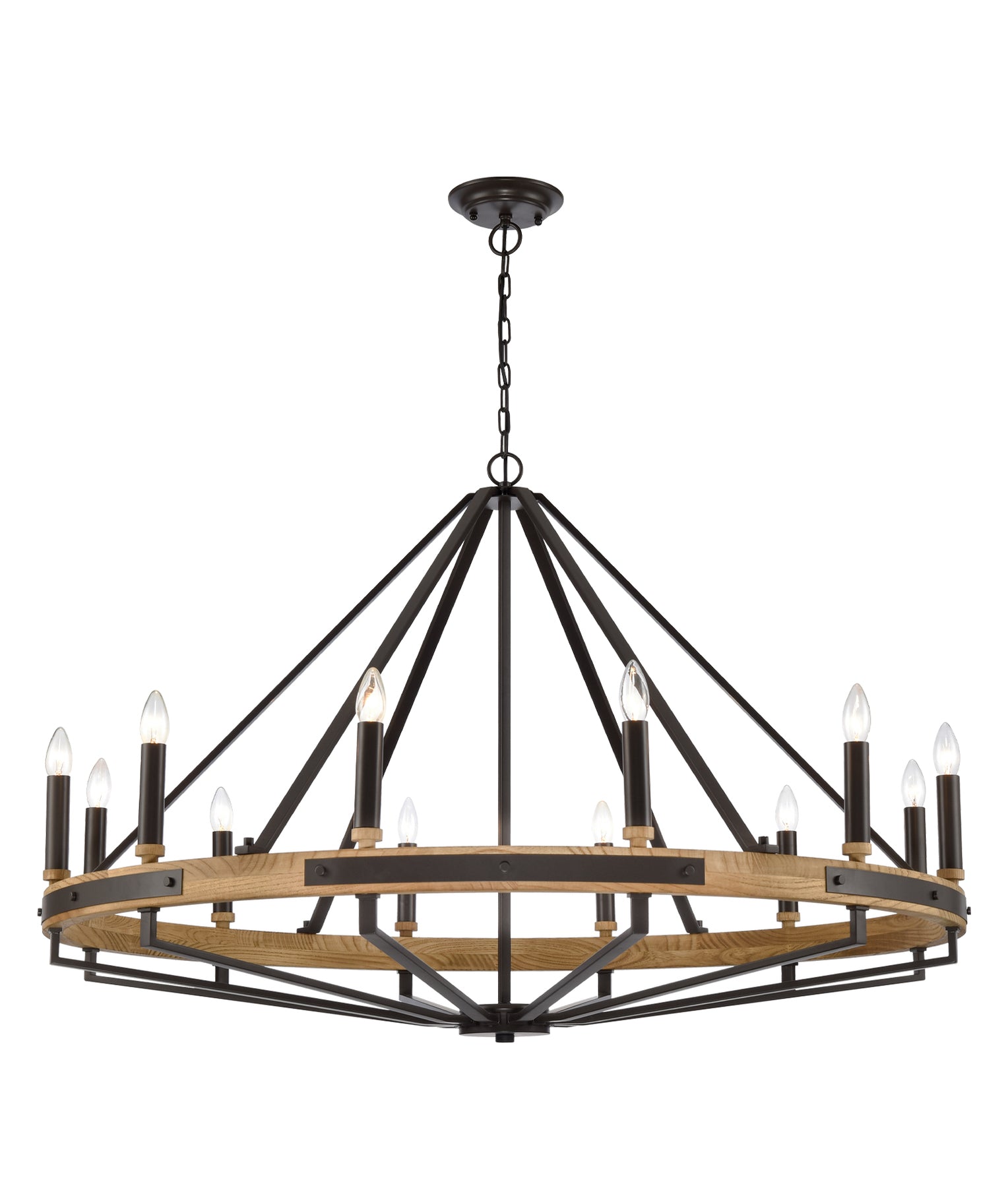 Funale 12 Light Pendant Natural Wood - FUNALE3