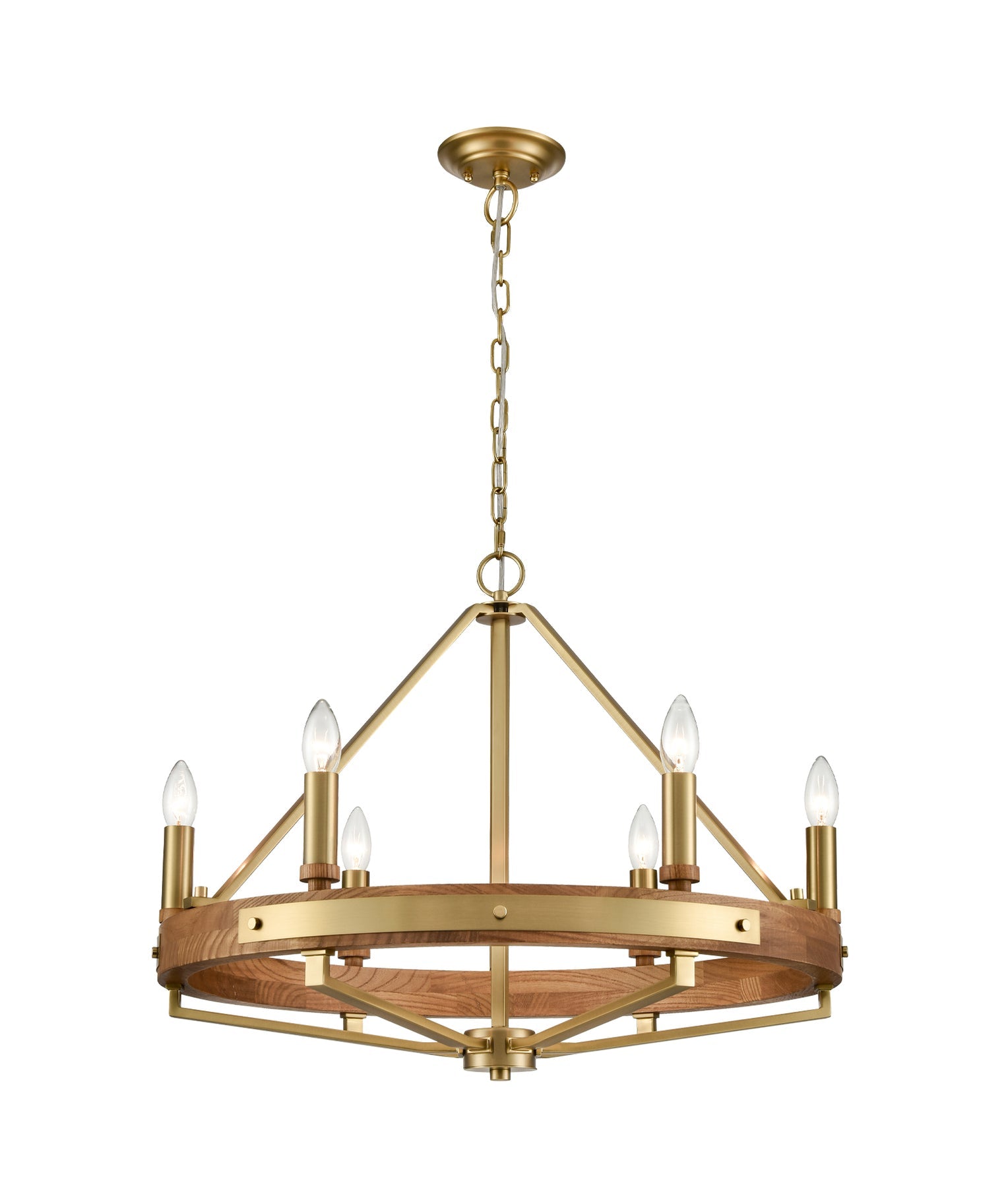 Funale 6 Light Pendant Oak Wood - FUNALE4