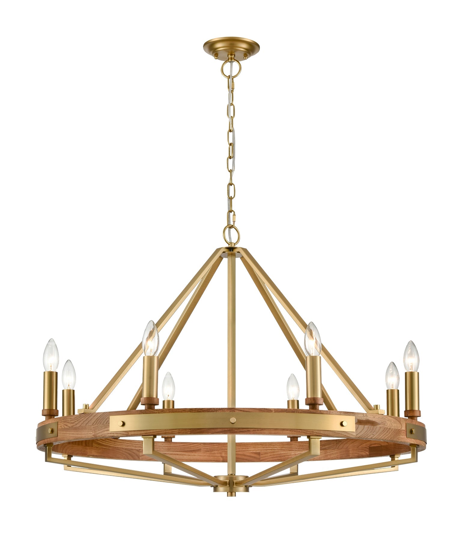 Funale 8 Light Pendant Oak Wood - FUNALE5