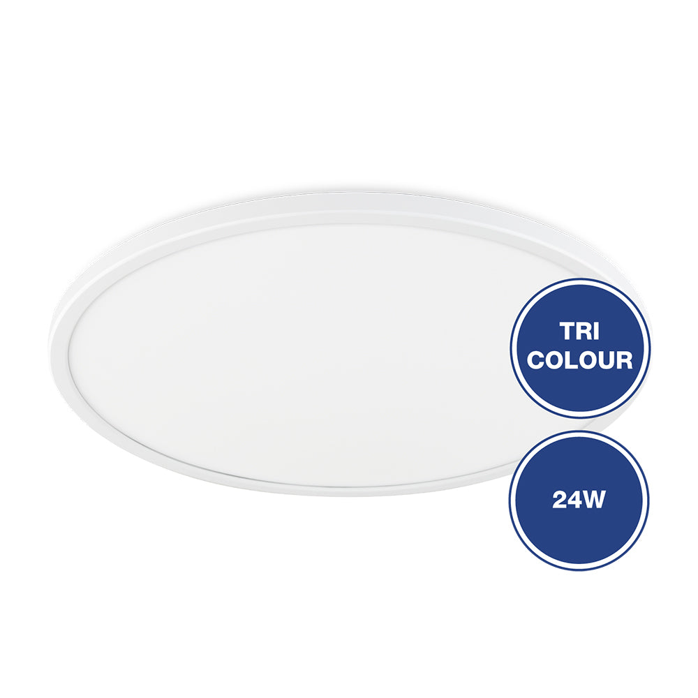 Buy LED Oyster Lights Australia Ultrathin Architectural LED Oyster 24W White TRI Colour - 181006