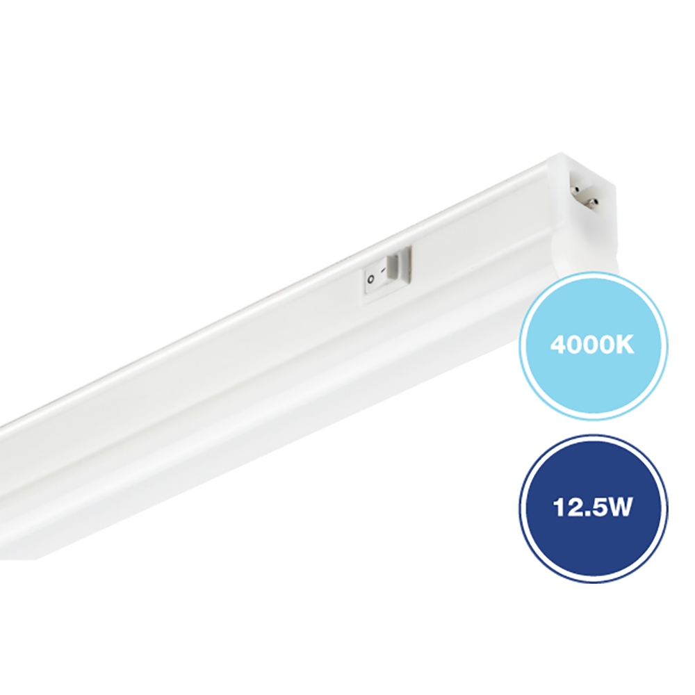 Club LED Batten Light L112mm White Polycarbonate 4000K - 212022B
