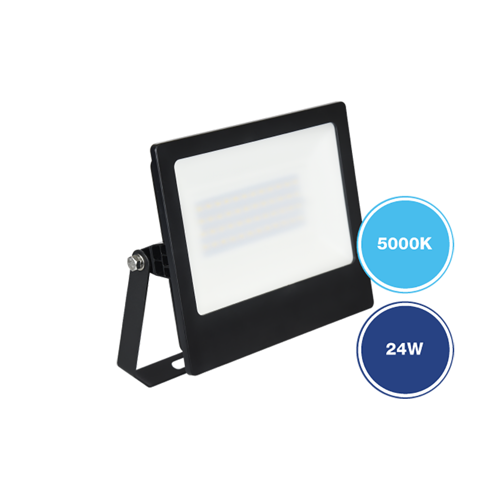 Buy Floodlights Australia LiteW8 LED Flood Light 24W Black Polycarbonate 5000K - 273135