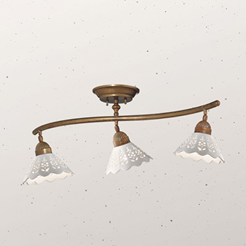 Fiori Di Pizzo 890mm Semi Flush Mount Light Pre Aged & White - IL.065.21.OC