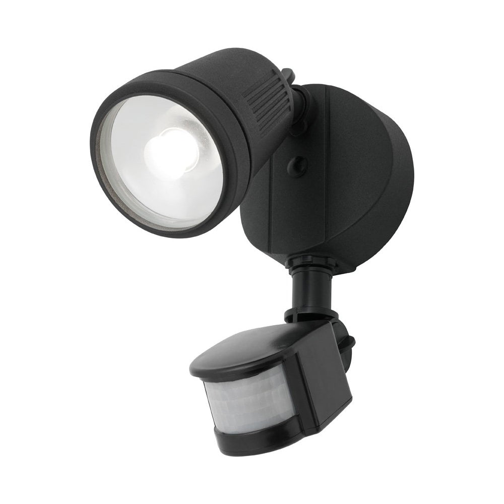 Otto II 1X12W LED Floodlight With Sensor Black - MXD6711BLK-SEN