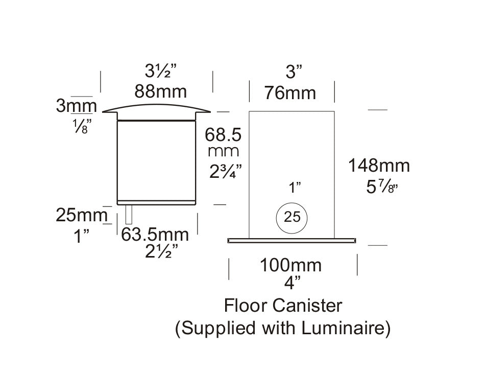 Floor Round Inground Light Stainless Steel - FL/SP/SS