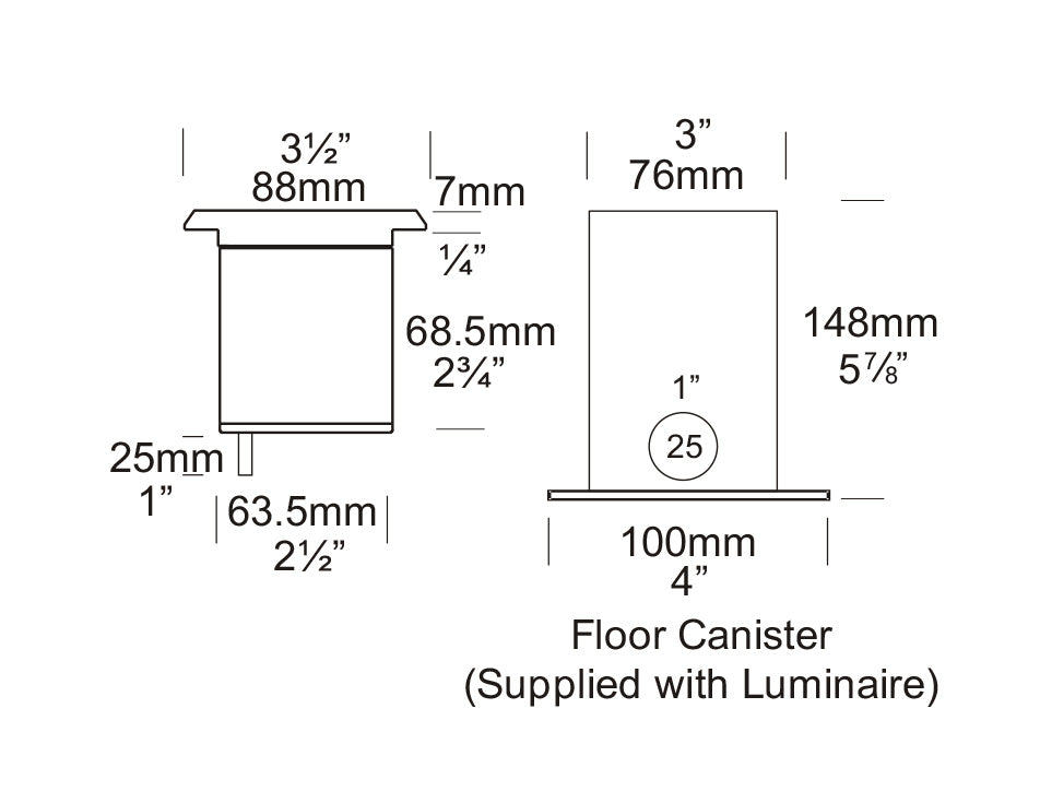 Floor Square Inground Light Stainless Steel - FLSQ/LU/SS