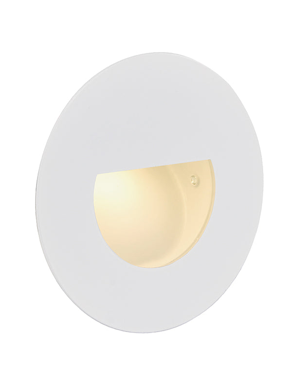 Foro LED Round Recessed Wall Light 1.2W 2700K White - SI A/FORO/WH