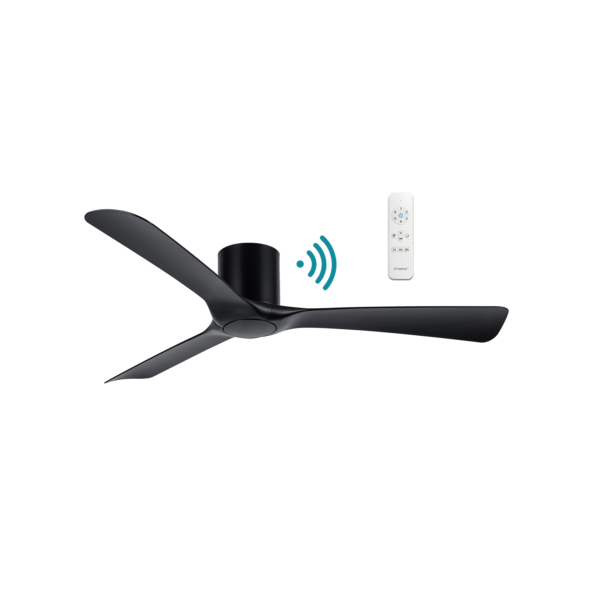 Fresno DC Ceiling Fan 52" 3 Blade Matt Black With WIFI Remote - MFDC133M