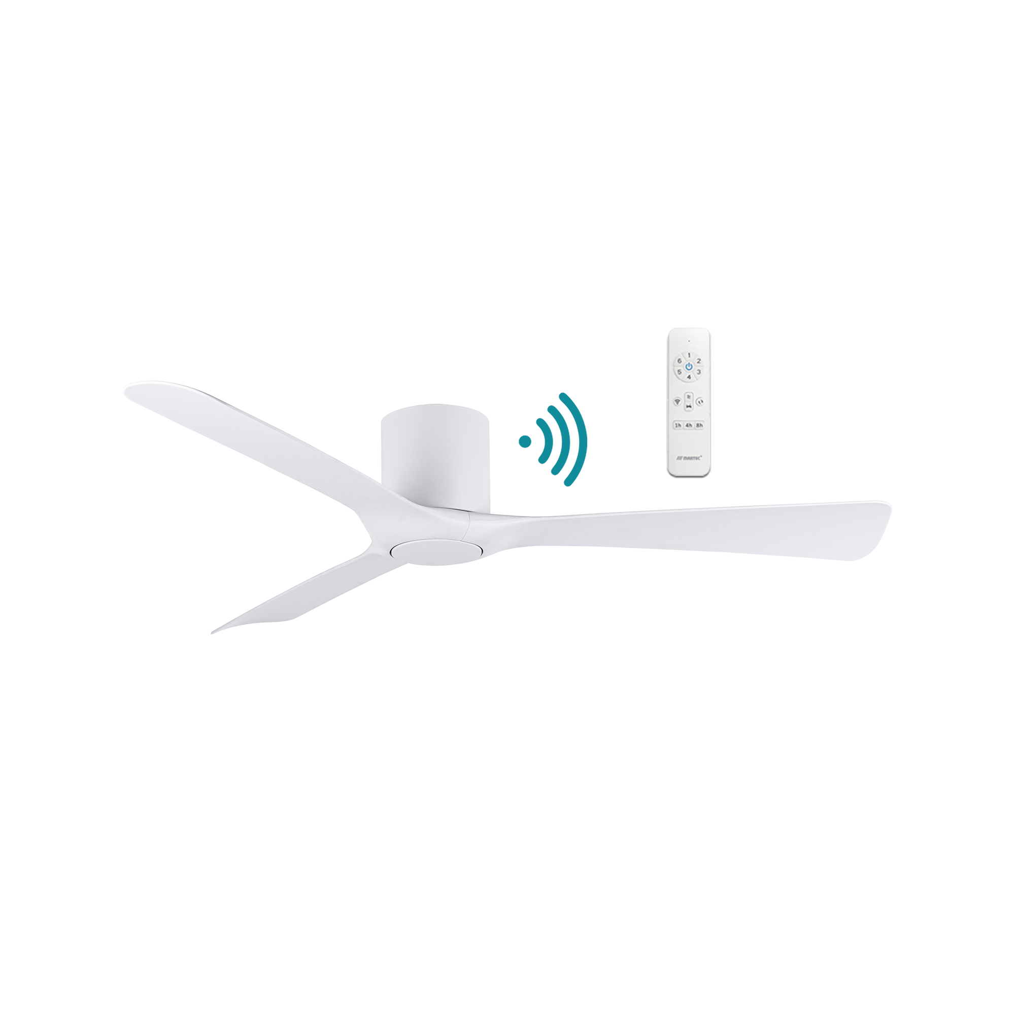 Fresno DC Ceiling Fan 52" 3 Blade Matt White With WIFI Remote - MFDC133W
