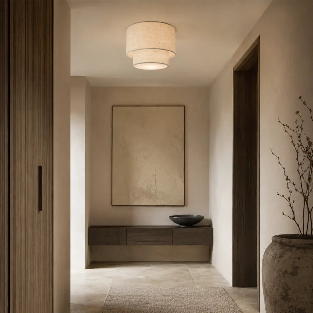 Gisele Small DIY Batten Fix Ceiling Light Nickel & Ivory - GISELE BF25-NKIV