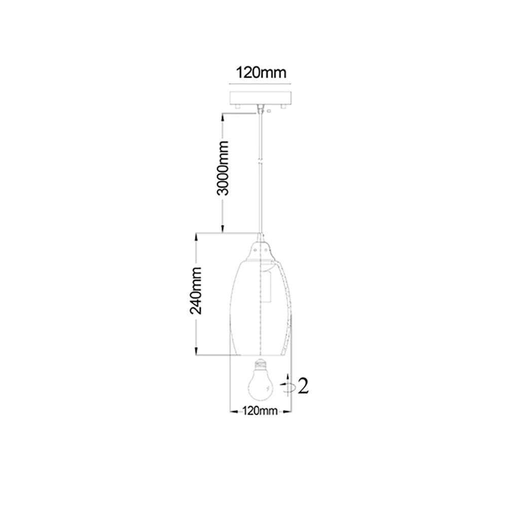 Buy Pendant Lights Australia GLAZE Ellipse Hand Blown Glass 1 Light Pendant Green - GLAZE2