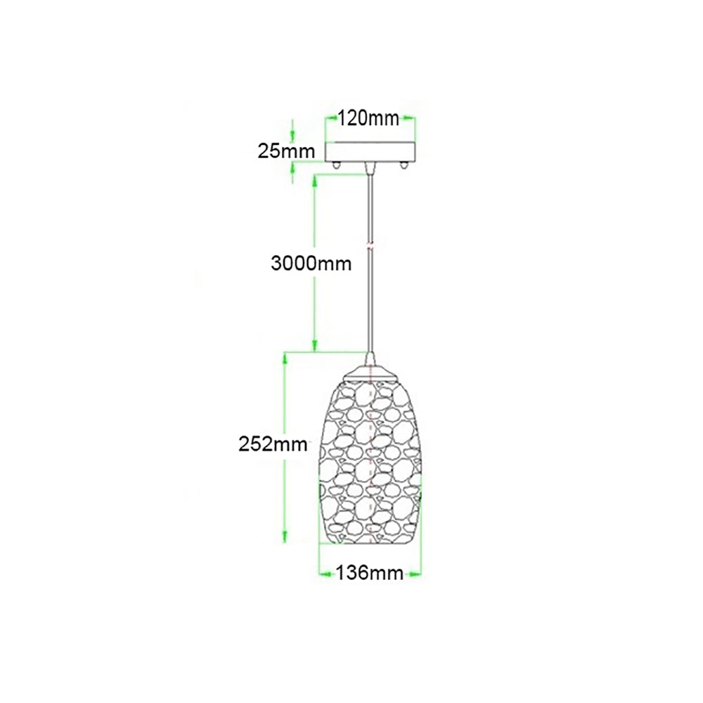 Buy Pendant Lights Australia GLAZE Ellipse Hand Blown Glass 1 Light Pendant Light Stone Mosaic - GLAZE11