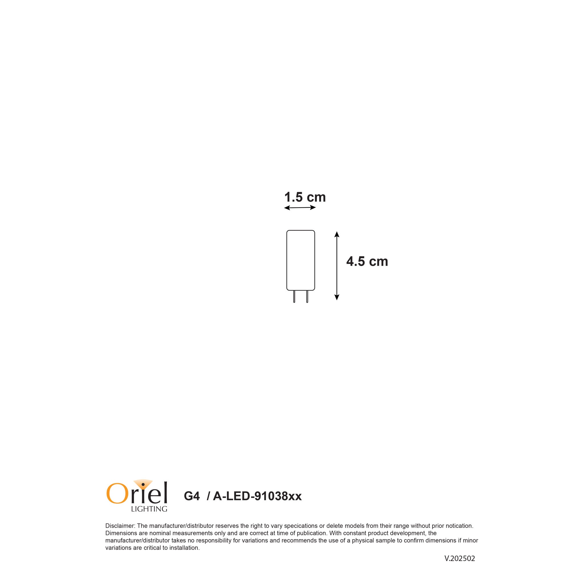 LED 12V Bipin 3W G4 4000K Globe - A-LED-9103840