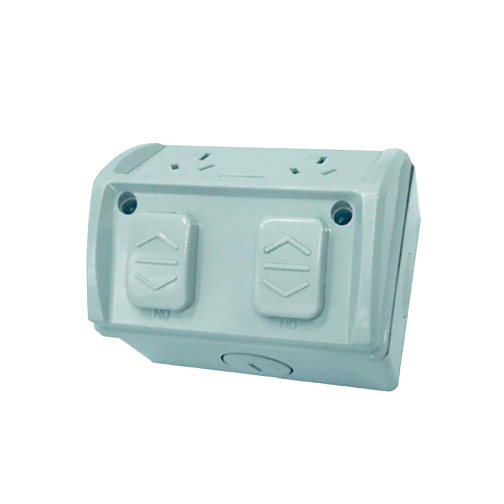 Buy Switches & Powerpoints Australia GPO Weatherproof Surface Socket Double IP53 - GPO02