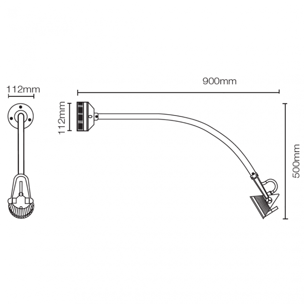 Buy Exterior Wall Lights Australia Curved Arm Exterior Wall Light Silver / Grey - GS4609
