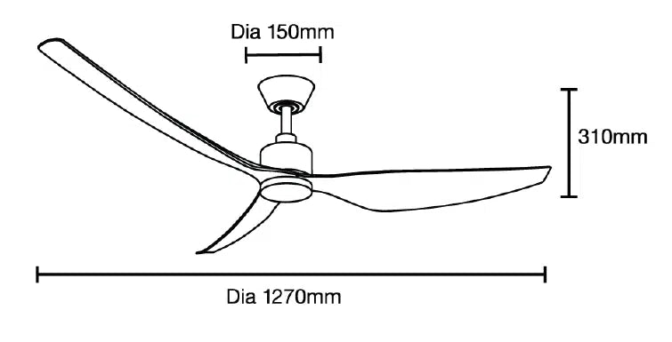 Genoa DC Ceiling Fan 50" 3 Blade Matt White With WIFI Remote - MGDC133W