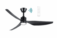 Genoa DC Ceiling Fan With LED Light 50" 3 Blade Matt Black With WIFI Remote - MGDC1333M