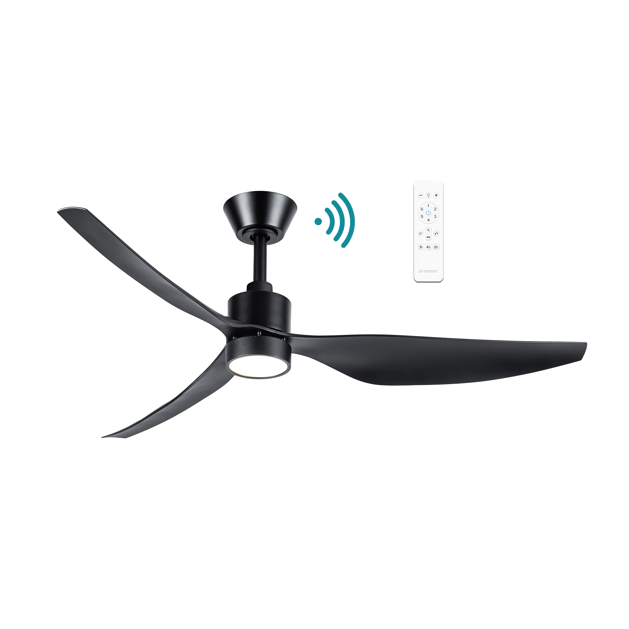 Genoa DC Ceiling Fan With LED Light 50" 3 Blade Matt Black With WIFI Remote - MGDC1333M