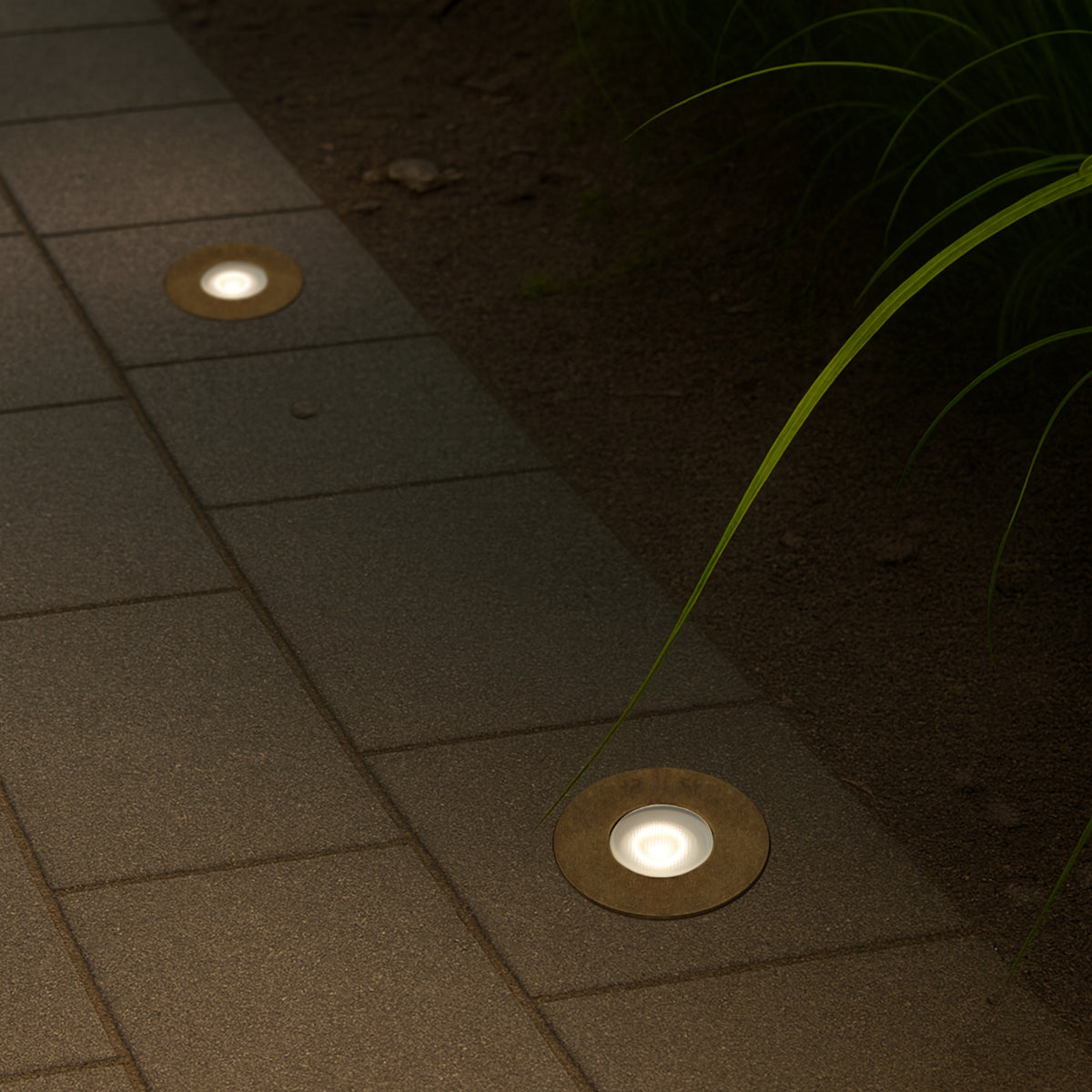 Halon LED Inground Light 24V 1W 3000K Antique Brass - HALON G1-AB324