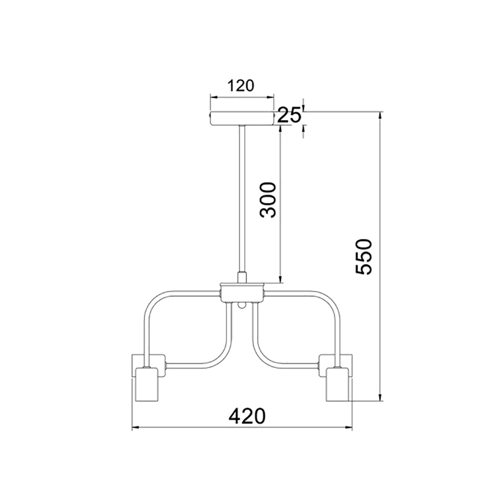 Buy Pendant Lights Australia HEXA Modern Abstract 6 Light Pendant Black - HEXA1