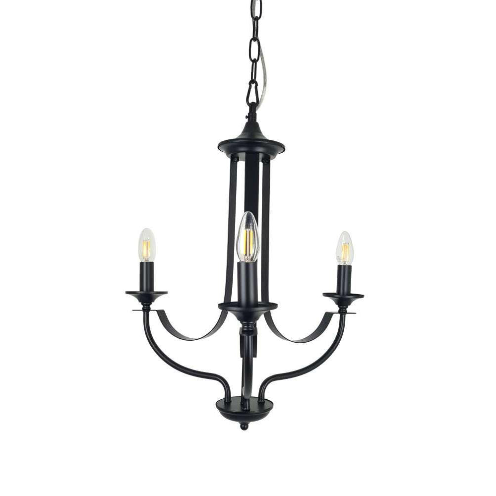 Buy Chandeliers Australia Fiorentino Lighting - HOODSHIRE 3 Light Chandelier Black