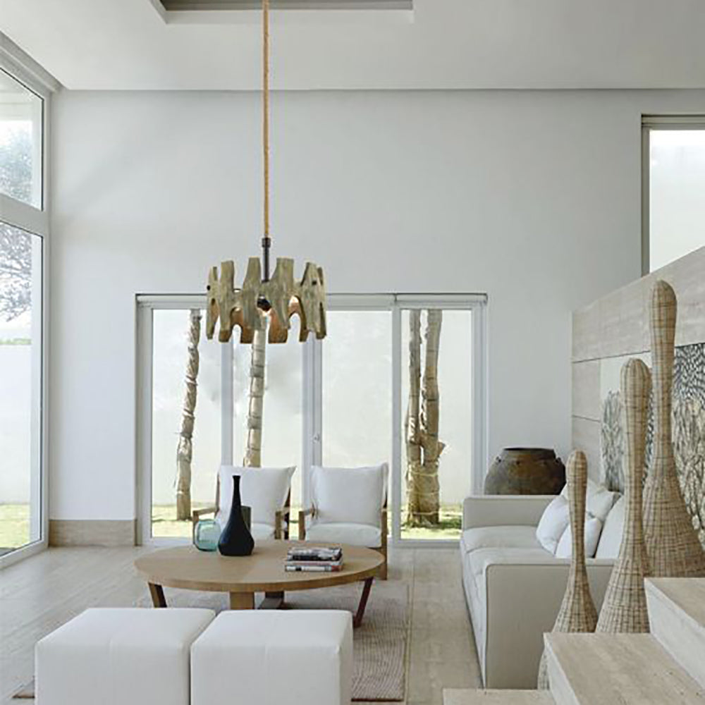 Buy Pendant Lights Australia HOPI Large Round Weathered Grey Wood 3 Light Pendant - HOPI01