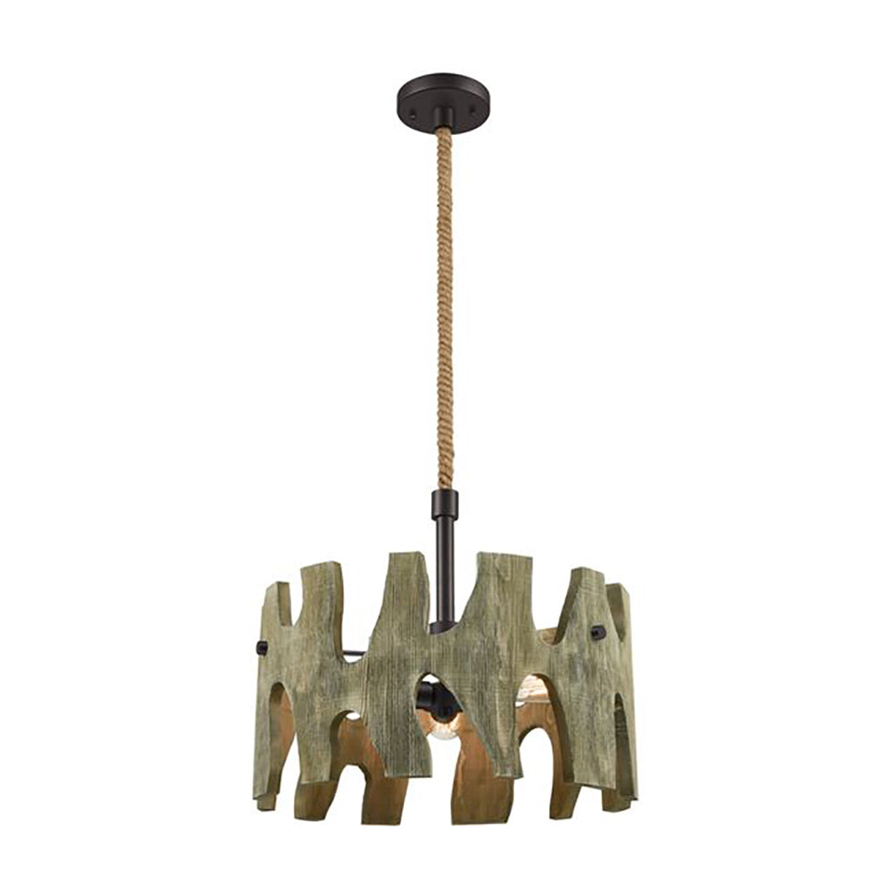 Buy Pendant Lights Australia HOPI Large Round Weathered Grey Wood 3 Light Pendant - HOPI01