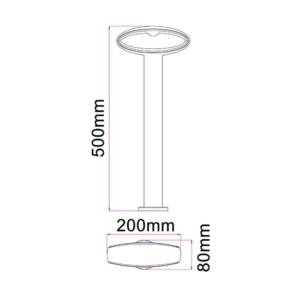 Buy Bollard Lights Australia HORUS Exterior LED Bollard Medium Black 9W 3000K IP54 500mm - HORUS3