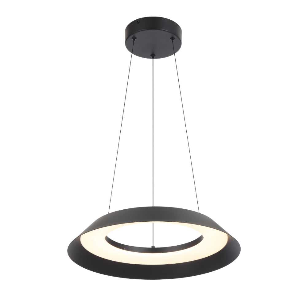 Hovin 430mm LED Pendant Light Black - HOVIN PE43-BK