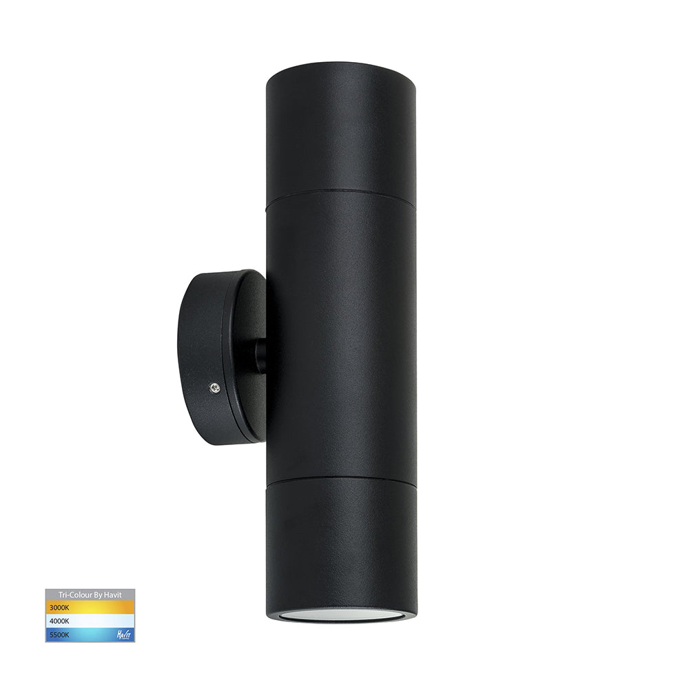 Buy Up / Down Wall Lights Australia Tivah Up & Down Wall 2 Lights 5W Black Aluminium 3CCT - HV1027GU10T