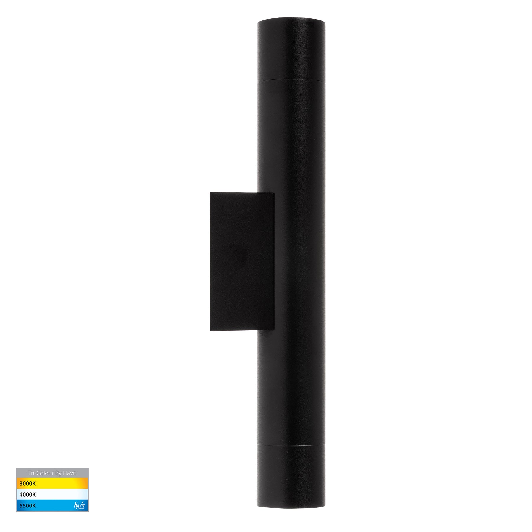 Dugo LED Up & Down Wall Light 3W Tri Colour Black - HV10293T