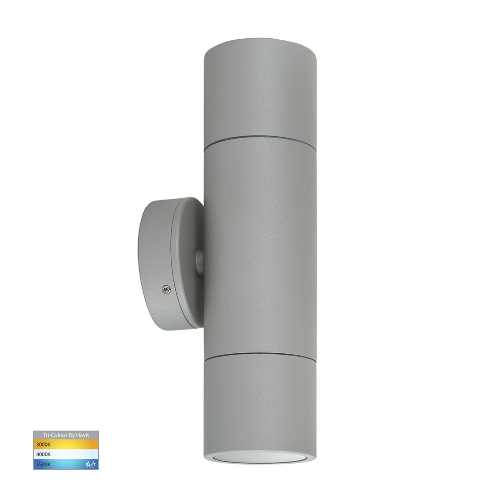 Buy Up / Down Wall Lights Australia Tivah Up & Down Wall 2 Lights 5W Silver Aluminium 3CCT - HV1047GU10T