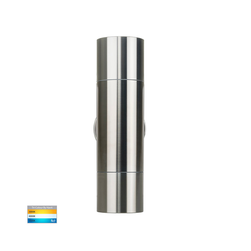 Buy Up / Down Wall Lights Australia Tivah Up & Down Wall 2 Lights Titanium Aluminium 3CCT - HV1085T