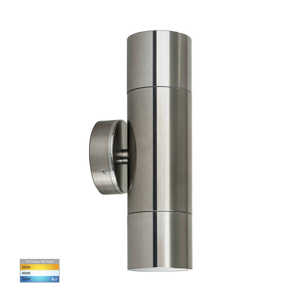 Buy Up / Down Wall Lights Australia Tivah Up & Down Wall 2 Lights Titanium Aluminium 3CCT - HV1085T