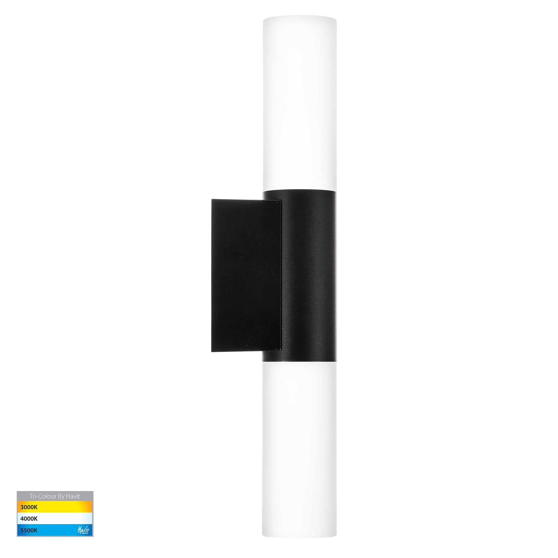 Akril LED Up & Down Wall Light 3W Tri Colour Black - HV10932T-BLK