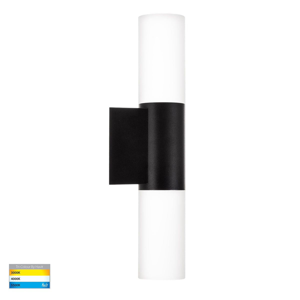 Akril LED Up & Down Wall Light 5W Tri Colour Black - HV10942T-BLK
