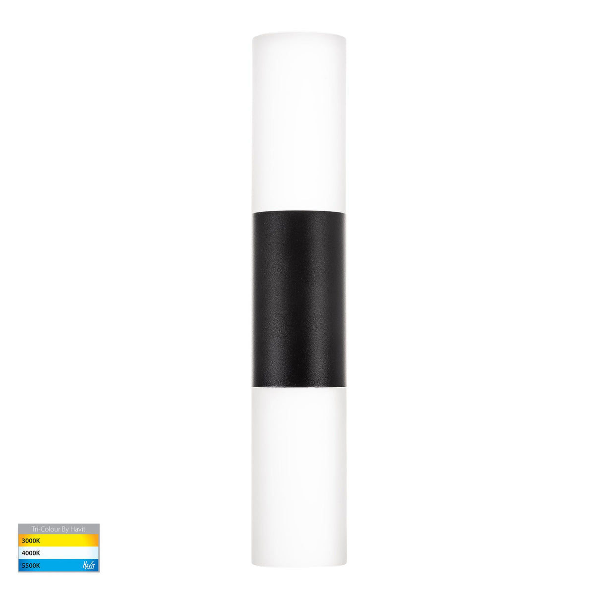 Akril LED Up & Down Wall Light 5W Tri Colour Black - HV10942T-BLK