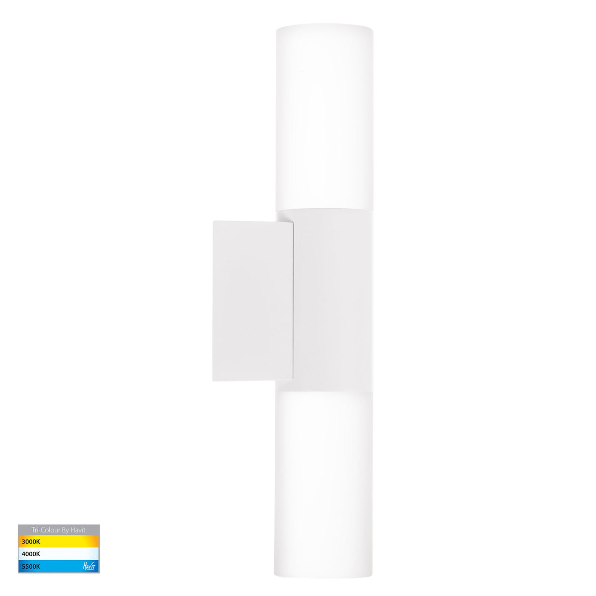 Akril LED Up & Down Wall Light 5W Tri Colour White - HV10942T-WHT