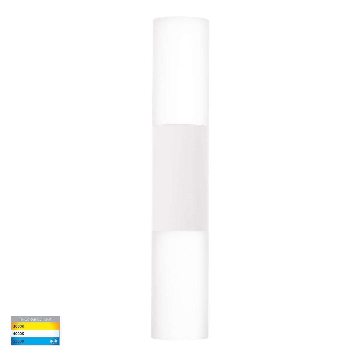 Akril LED Up & Down Wall Light 5W Tri Colour White - HV10942T-WHT