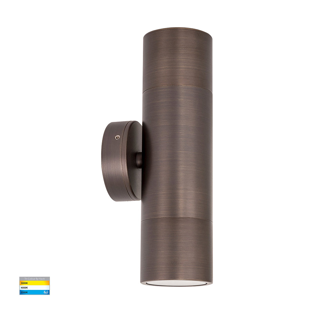 Buy Up / Down Wall Lights Australia Tivah Up & Down Wall 2 Lights 5W Antique Brass 3CCT - HV1097GU10T