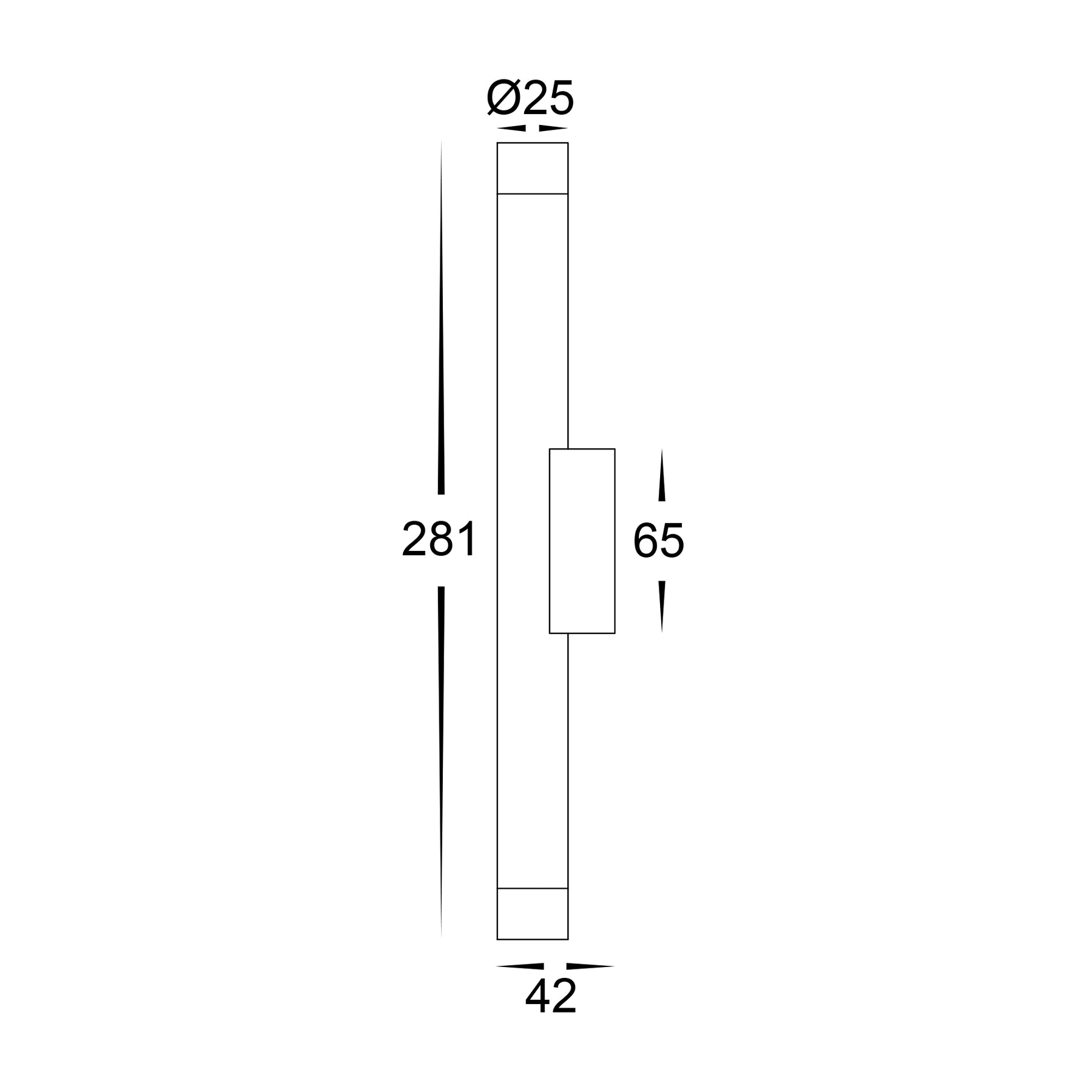Dugo LED Up & Down Wall Light 1.5W Tri Colour Black - HV10295T