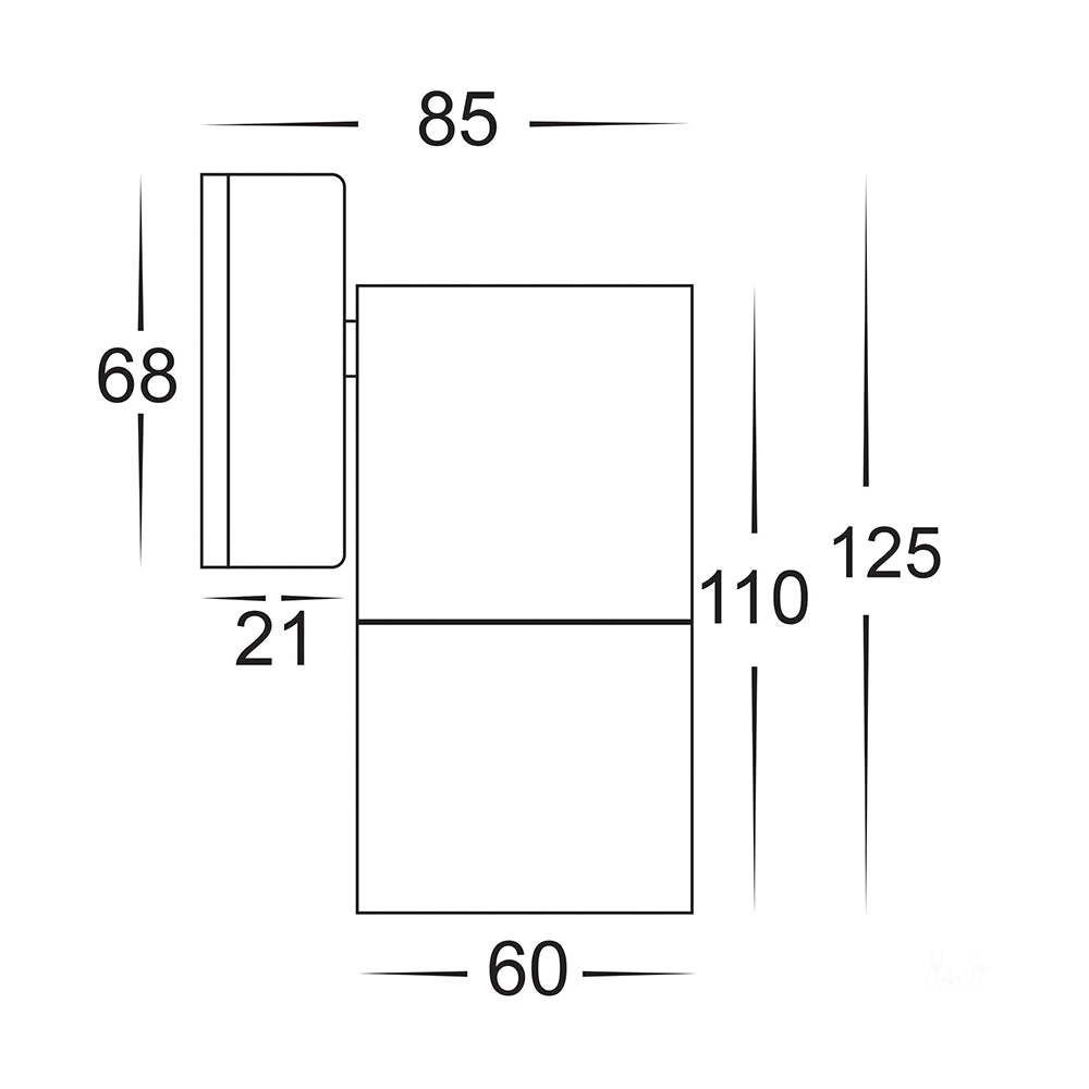 Buy Exterior Wall Lights Australia Tivah Exterior Wall Light Fixed 5W Solid Copper 3CCT - HV1117GU10T