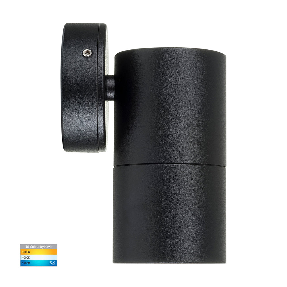 Buy Exterior Wall Lights Australia Tivah Exterior Wall Light Fixed 12V Black Aluminium 3CCT - HV1127MR16T