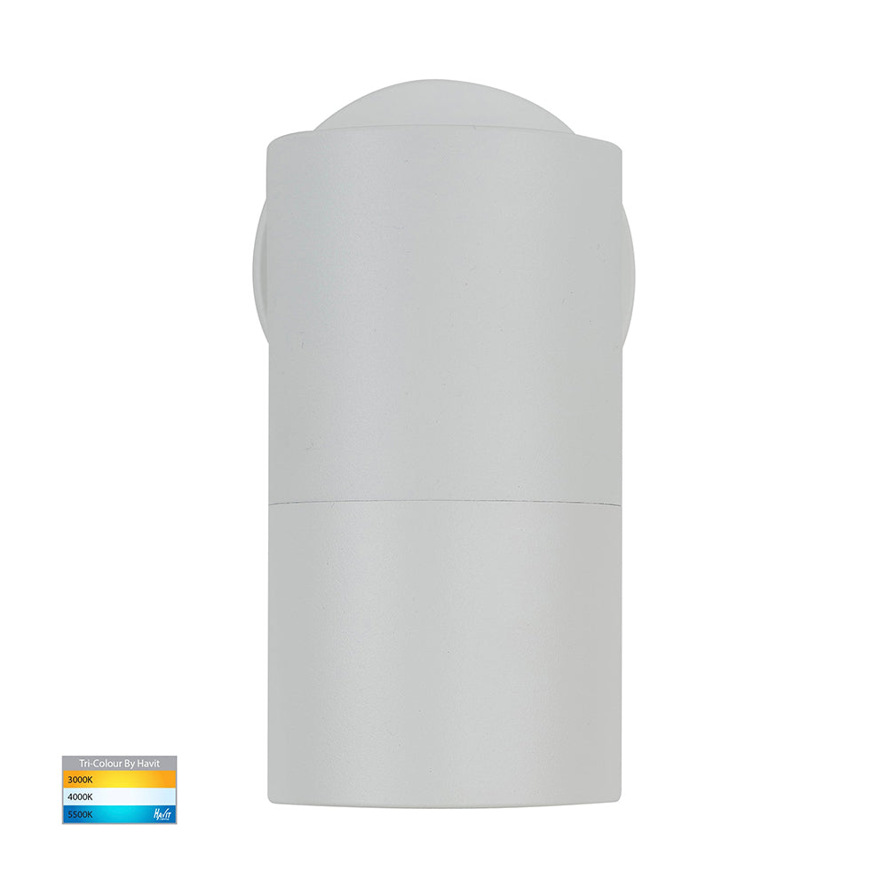 Buy Exterior Wall Lights Australia Tivah Exterior Wall Light Fixed 5W White Aluminium 3CCT - HV1137GU10T