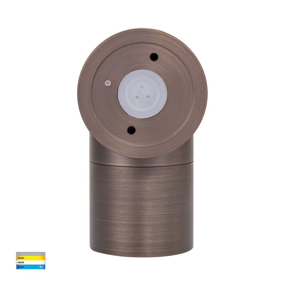 Buy Exterior Wall Lights Australia Tivah Exterior Wall Light Fixed 5W Antique Brass 3CCT - HV1197GU10T