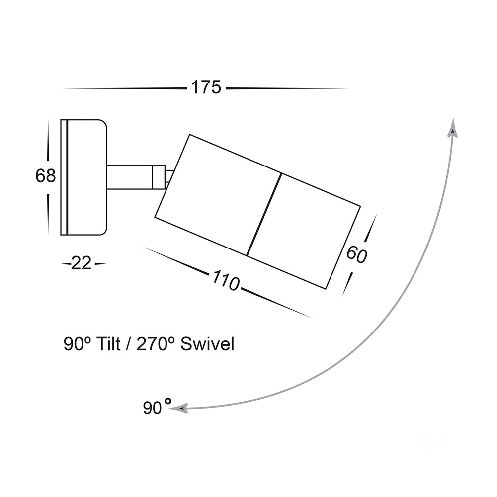 Buy Exterior Spotlights Australia Tivah Exterior Spotlight Adjustable Silver Aluminium 3CCT - HV1245T