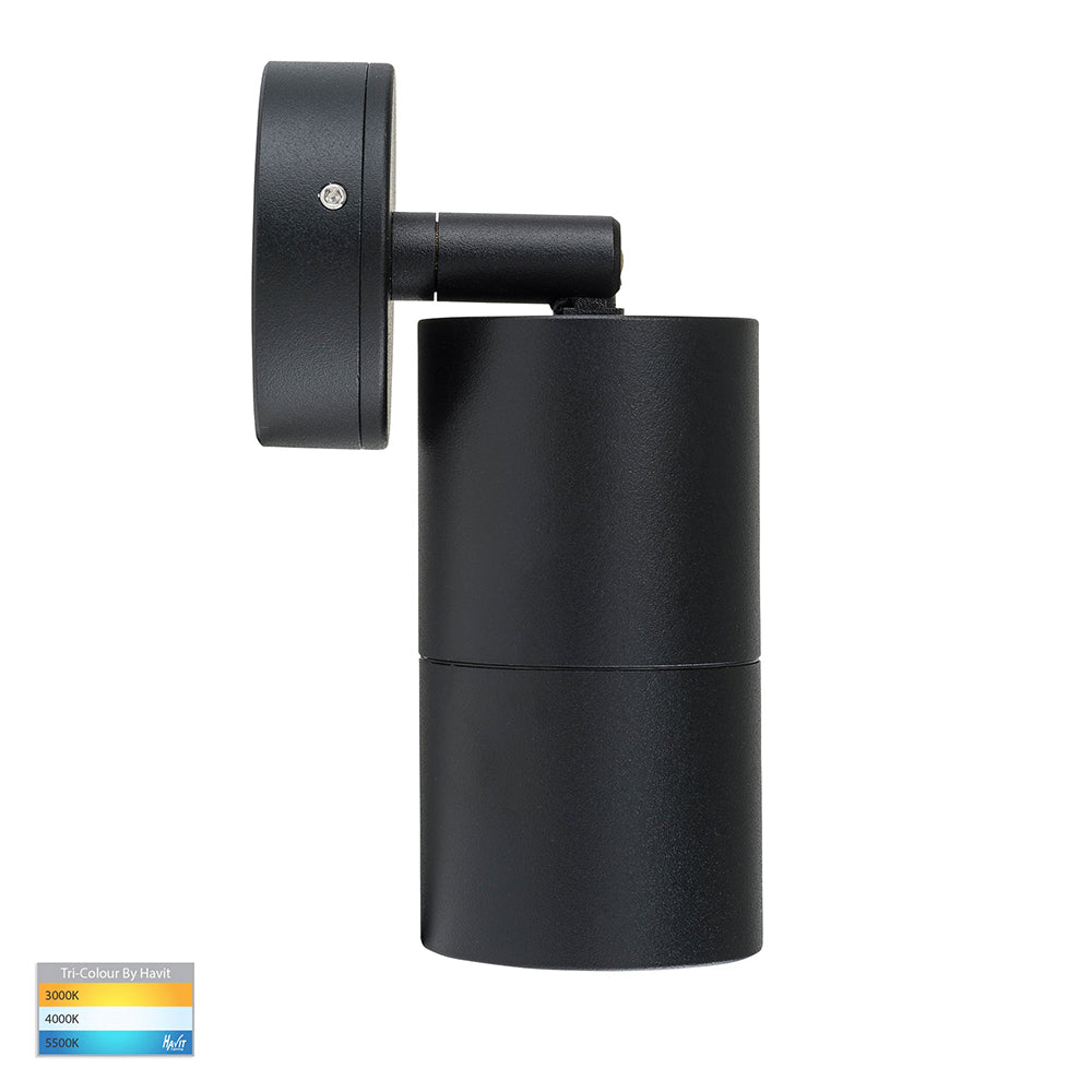 Tivah Exterior Spotlight Adjustable 5W Black Aluminium 3CCT - HV1227GU10T