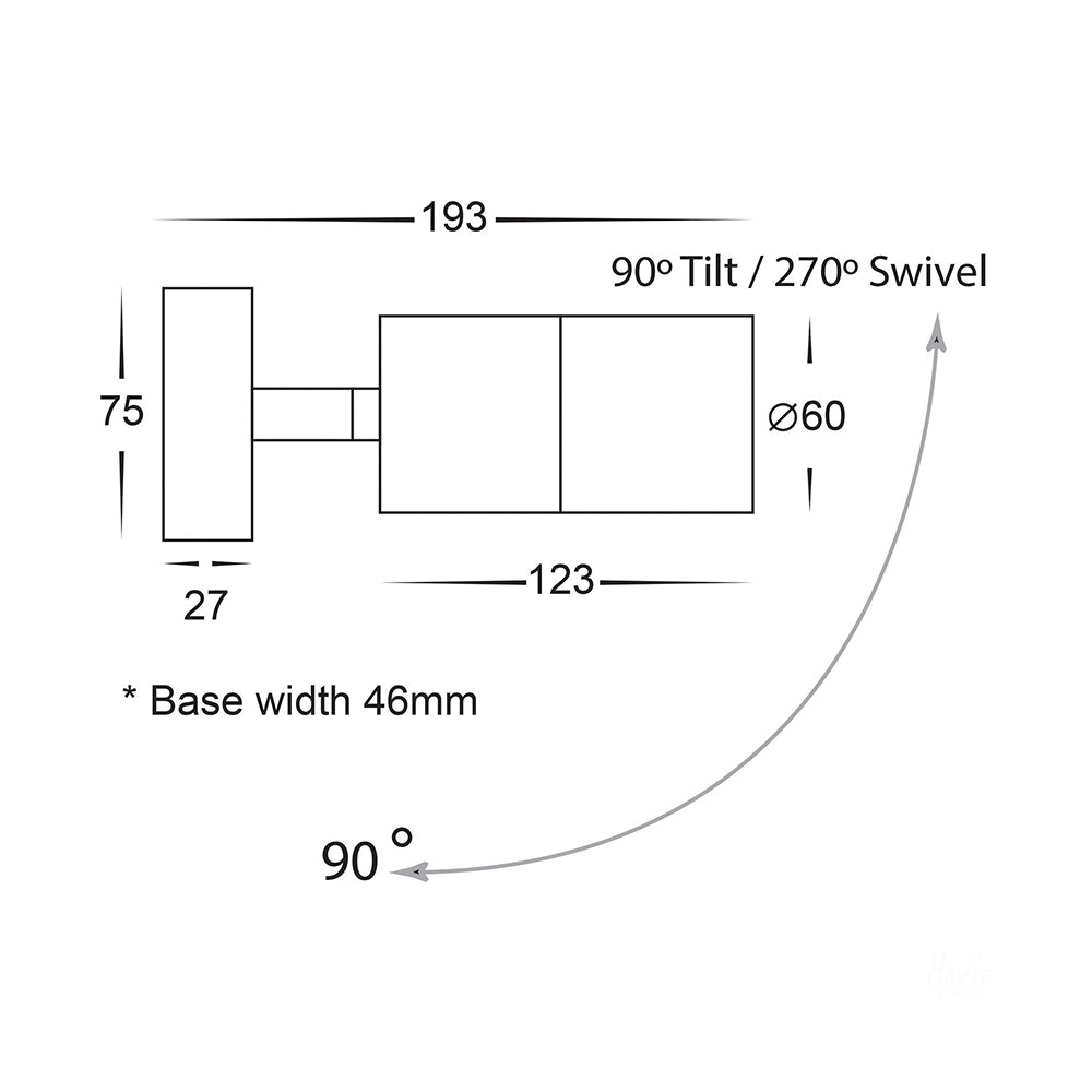 Buy Exterior Spotlights Australia Piaz Exterior Spotlight Adjustable 5W 304 Stainless Steel 3CCT - HV1271T