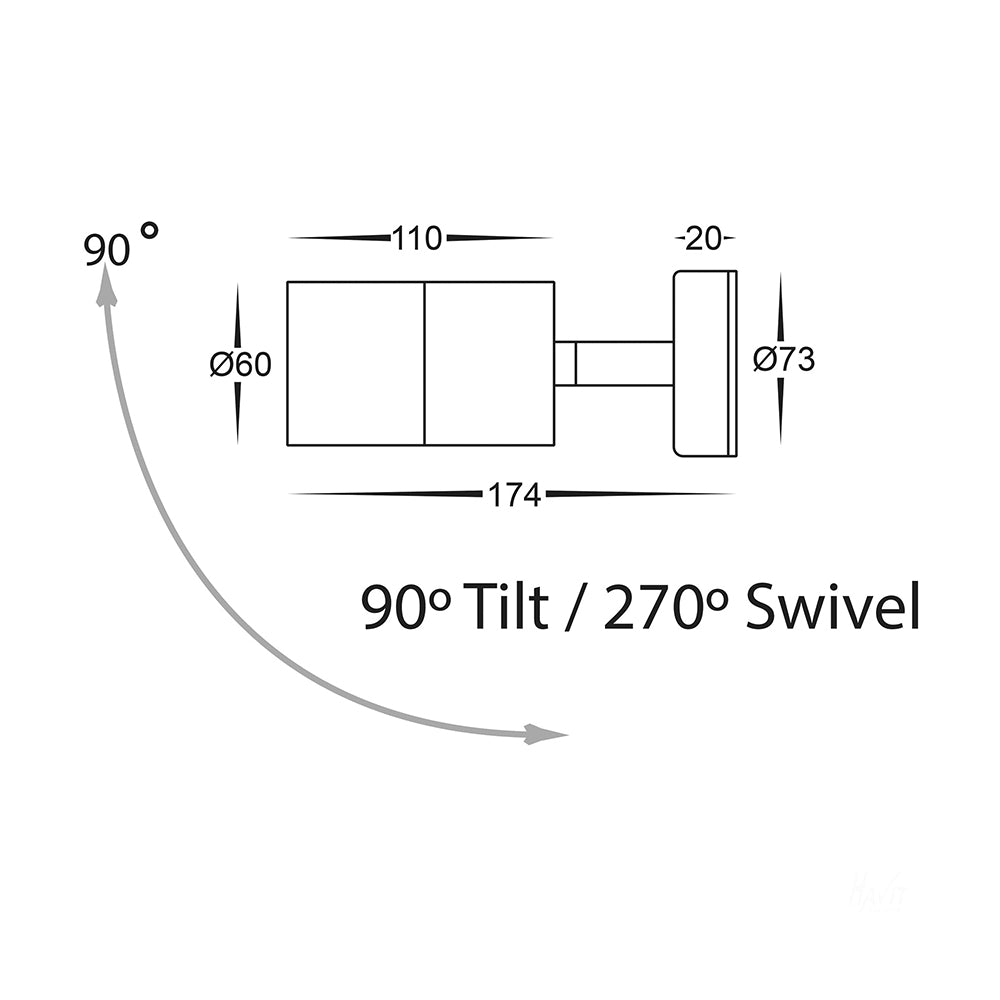 Buy Exterior Spotlights Australia Fortis Exterior Spotlight Adjustable 5W 304 Stainless Steel 3CCT - HV1272T